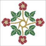 (image for) Floral Ornamental #041 Red & Gold Blooms